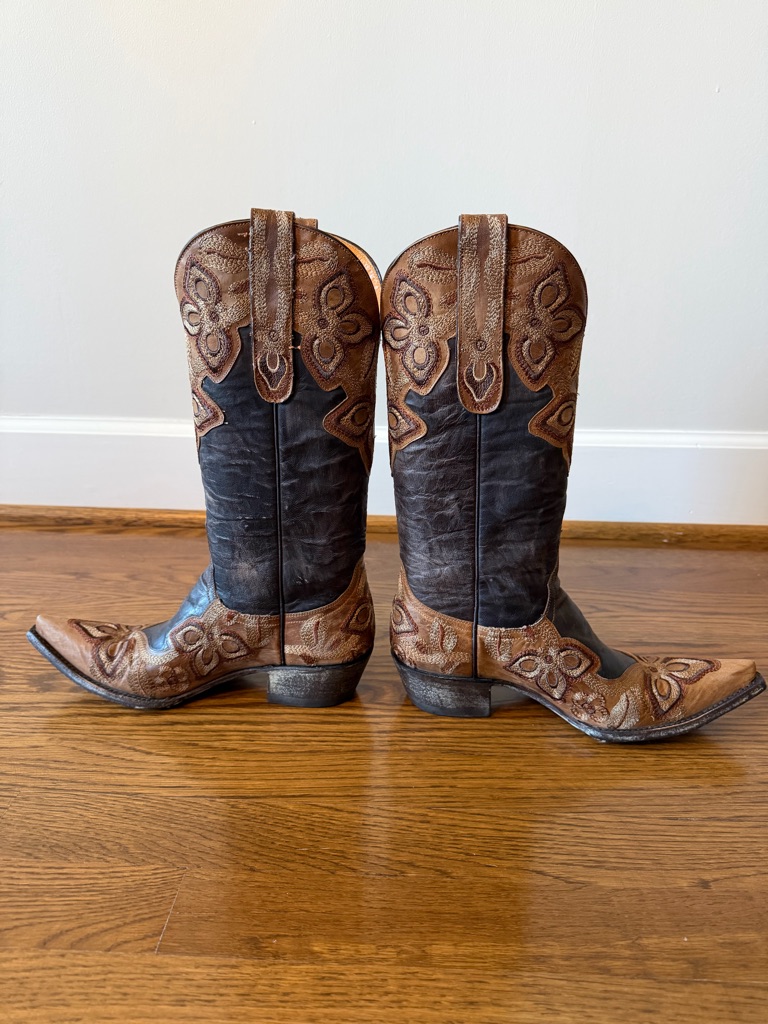 Old Gringo Women's Sz Us 7.0 Marionne Floral Oryx/Chocolate Leather Cowboy Boots
